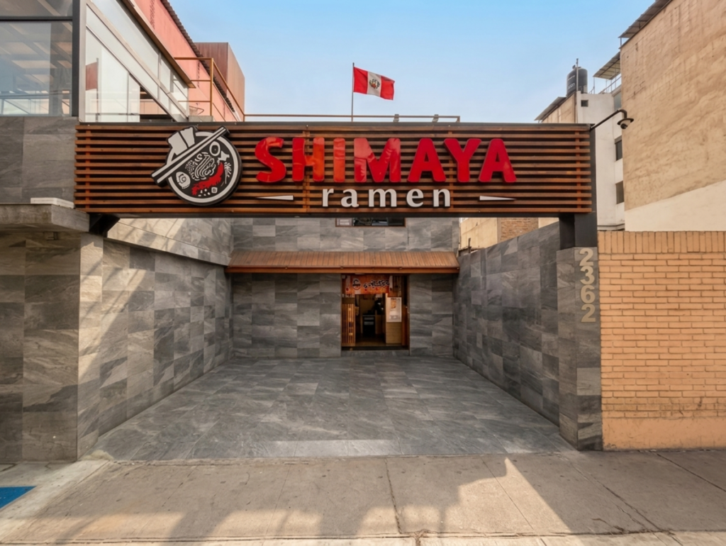 Fachada de Shimaya Ramen Caminos del Inca Surco, Lima, Perú